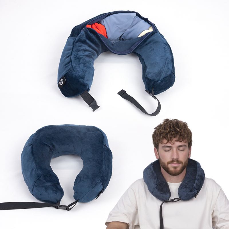Multiple ways to use TuckItPillow - neck support, lumbar support, easy to carry